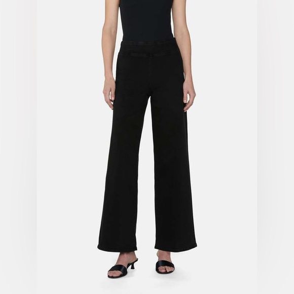 Frame Denim Denim - FRAME JETSET SLIM PALAZZO JEANS - BLACK wide leg stretch